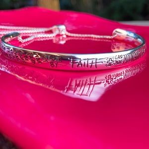 ⚜️Engraved Faith Silver Bracelet! NWOT!